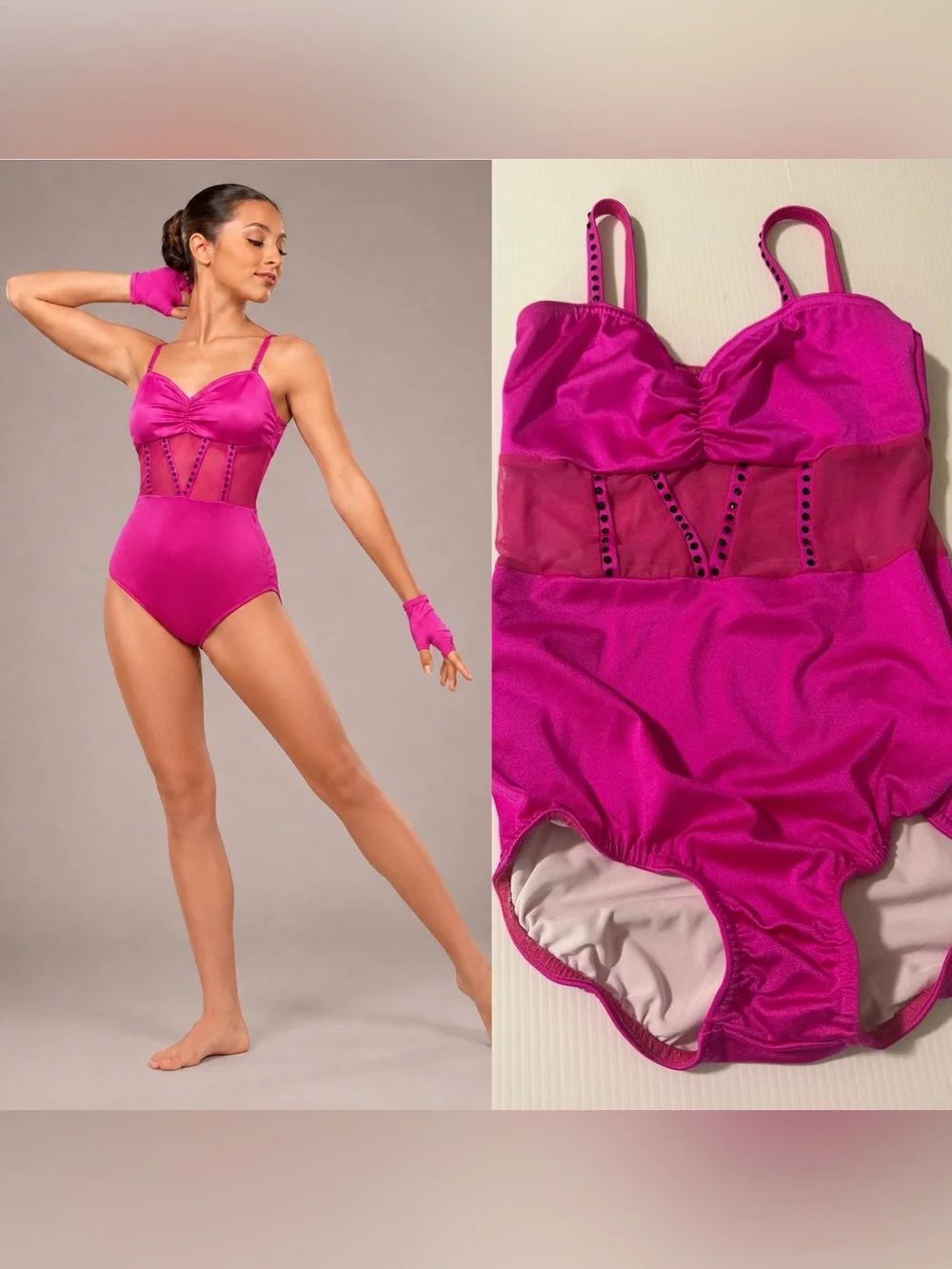 Kelle custom dance costume hot pink leotard mesh corset 5370 Camera Roll LC chil